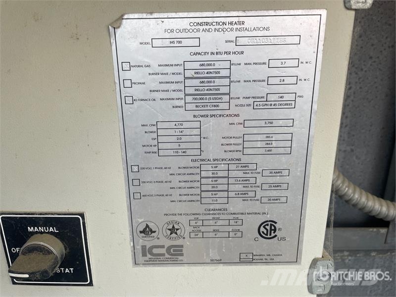 Quantity of (4) Ice Fighter 680000 BTU Industrial Εξοπλισμός θέρμανσης και ξεπαγώματος