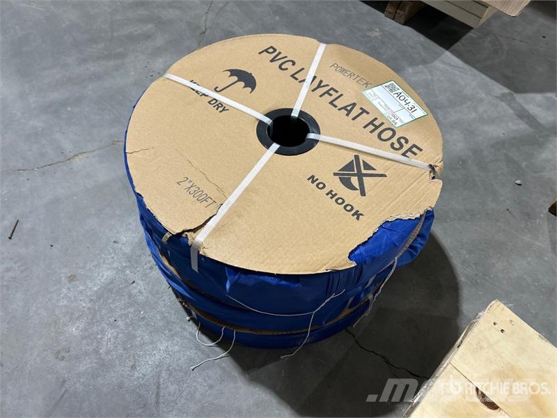  Quantity of (4)  Powertek 2"-300FT PVC Layflat Wat ملحقات خرسانة