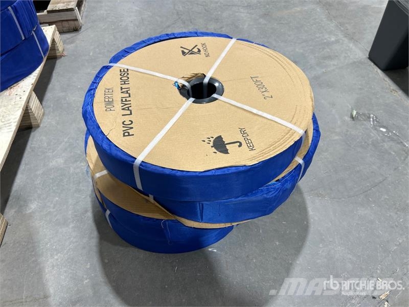 Quantity of (4) Powertek 2 in x 300 ft Water Hose Beton tartozékok