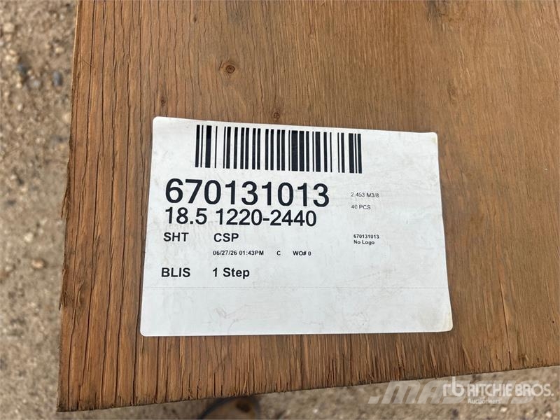  Quantity of (40) 3/4" 4x8 CSP/DFP No Stamp Plywood Other components