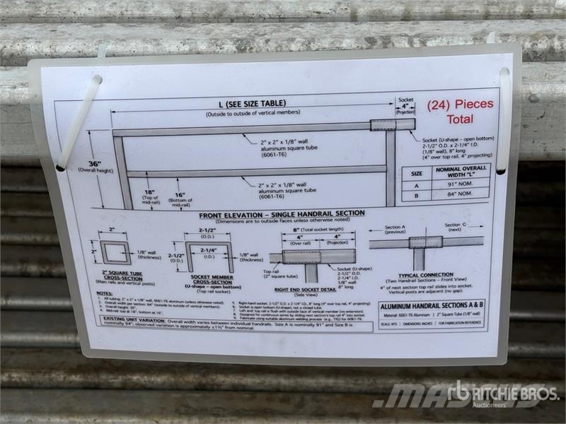  Quantity of (48) Aluminum Handrails معدات البناء - غير ذلك