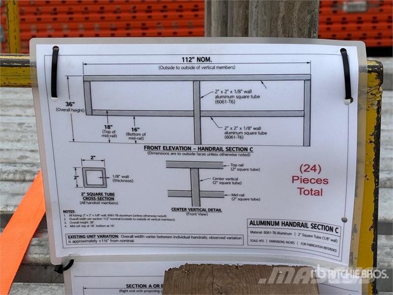  Quantity of (48) Aluminum Handrails معدات البناء - غير ذلك