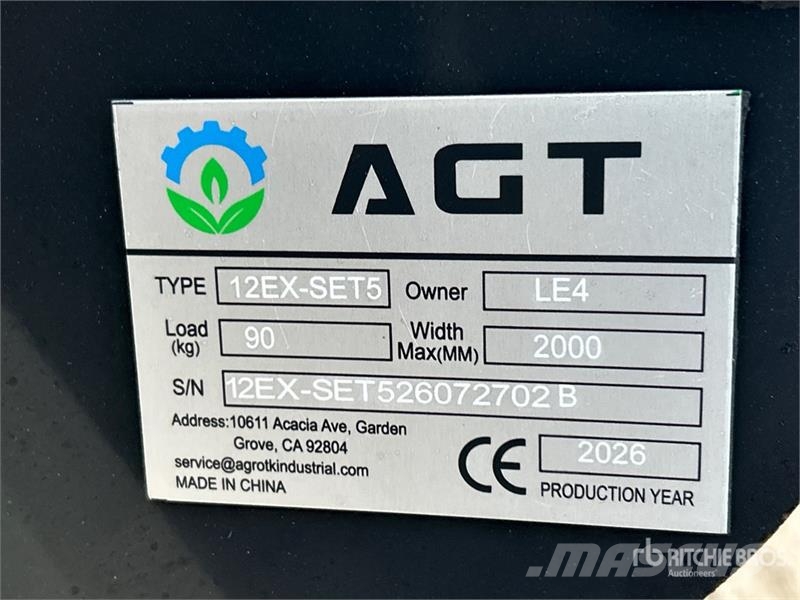  Quantity of (5)  AGT 12EX-SET5 Mini Excavator Atta Otros componentes