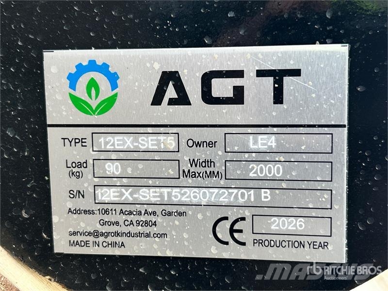  Quantity of (5)  AGT 12EX-SET5 Q/C Mini Excavator  Otros componentes