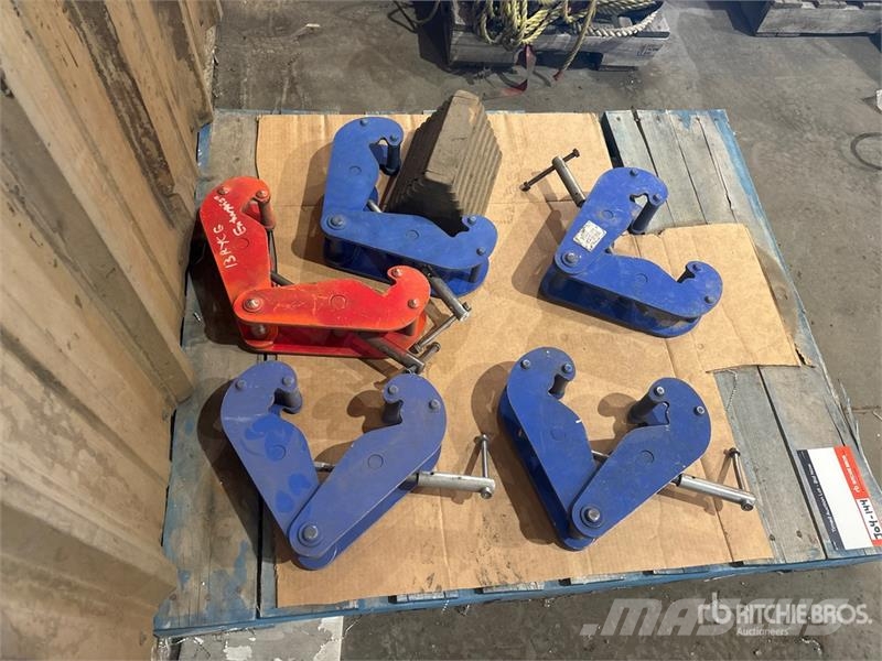 Quantity of (5) Beam Clamps Rigging Crane parts and equipment