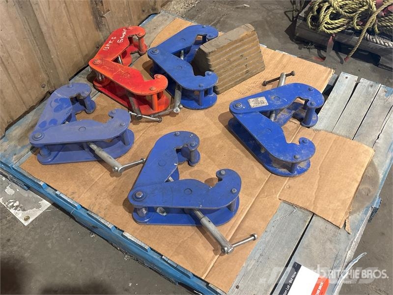 Quantity of (5) Beam Clamps Rigging Crane parts and equipment