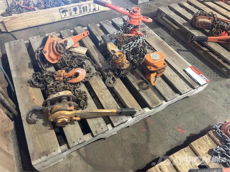 Quantity of (5) Chain Hoists Rigging Crane parts and equipment