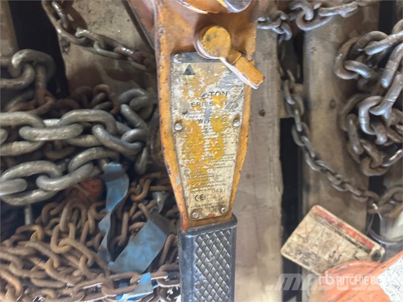 Quantity of (5) Chain Hoists Rigging Crane parts and equipment