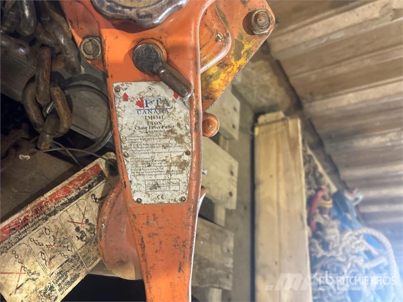 Quantity of (5) Chain Hoists Rigging Crane parts and equipment