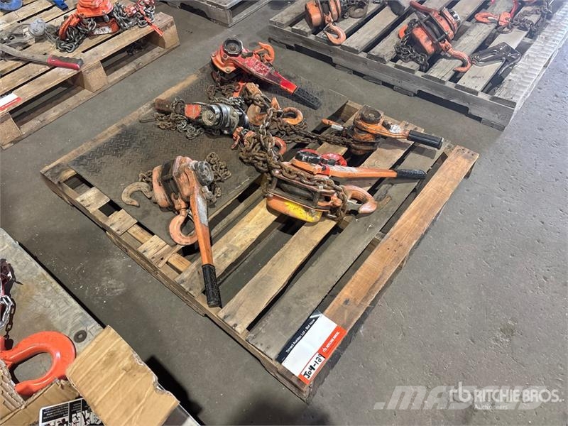 Quantity of (5) Chain Hoists Rigging Crane parts and equipment