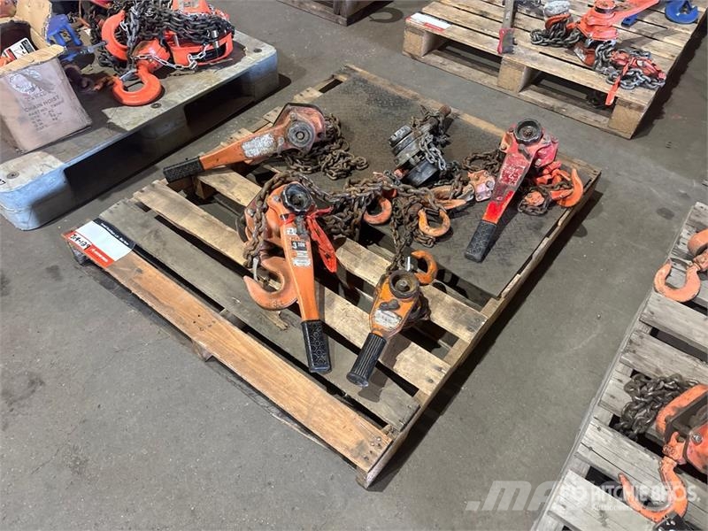 Quantity of (5) Chain Hoists Rigging Crane parts and equipment