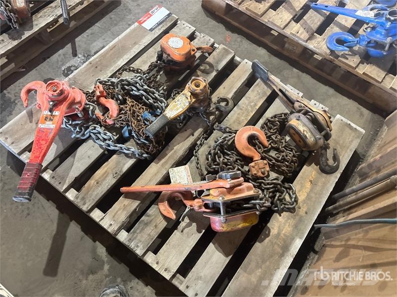 Quantity of (5) Chain Hoists Rigging Crane parts and equipment