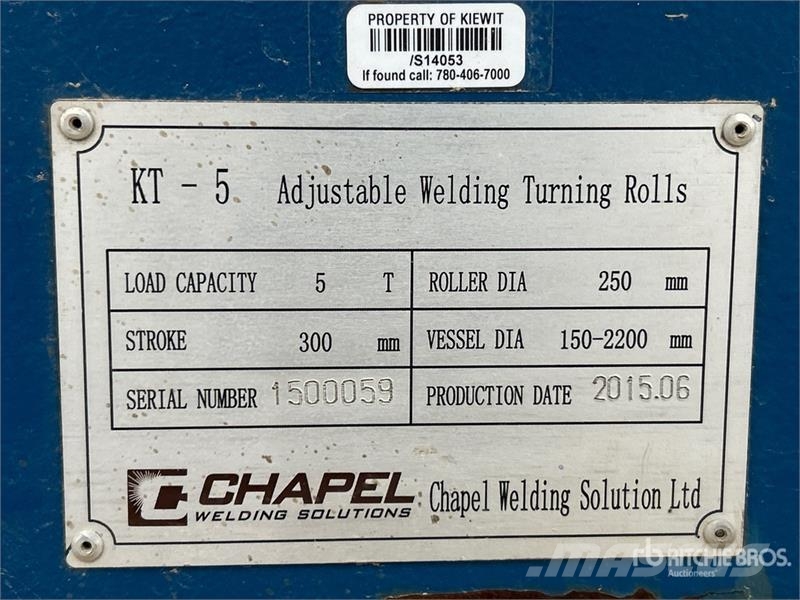 Quantity of (5) Chapel Welding Solutions KT-5 Pip Sonstige Baumaschinen