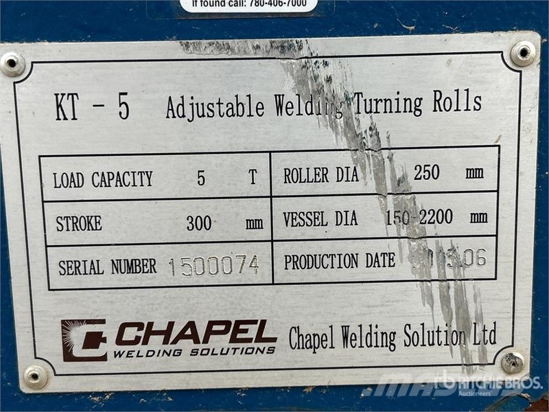 Quantity of (5) Chapel Welding Solutions KT-5 Pip Sonstige Baumaschinen