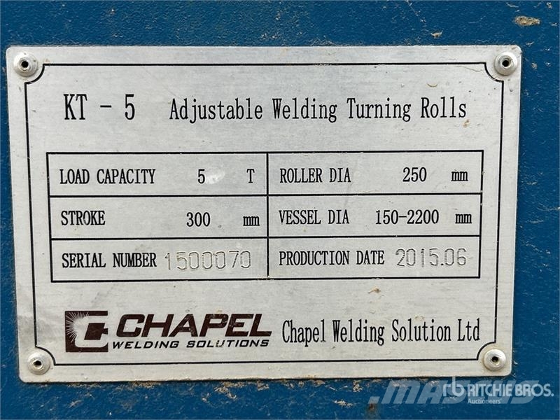 Quantity of (5) Chapel Welding Solutions KT-5 Pip Sonstige Baumaschinen