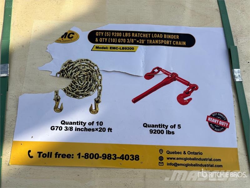  Quantity of (5)  EMC LB9200 Ratchet Binders & (10) Otros componentes