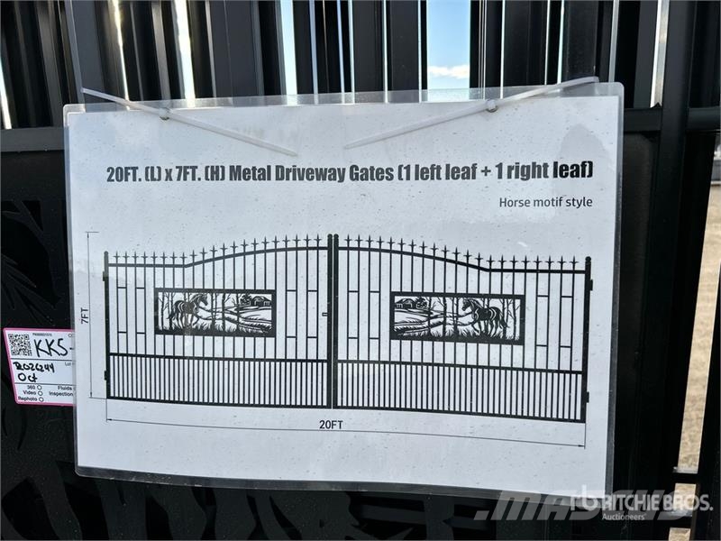 Quantity of (5) GLDG05 20 ft x 7 ft Wrought Iron Landbruk - Annet