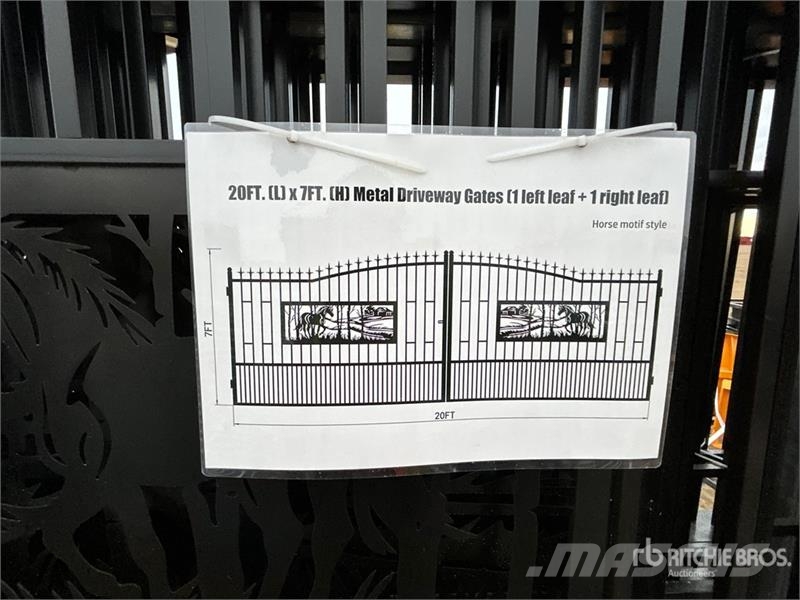 Quantity of (5) GLDG05 20 ft x 7 ft Wrought Iron Farm machinery