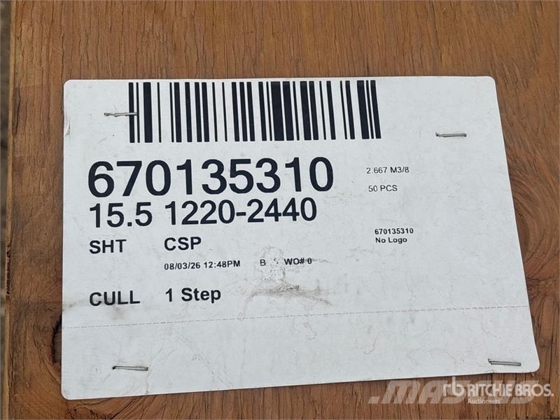  Quantity of (50) 5/8" 4x8 CSP/DFP No Stamp Plywood Drugi deli