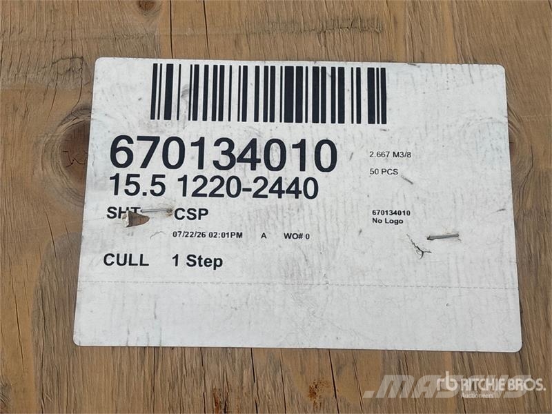 Quantity of (50) 5/8" 4x8 CSP/DFP No Stamp Plywood Other components