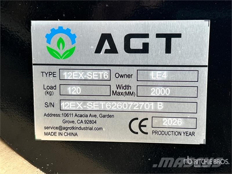  Quantity of (6)  AGT 12EX-SET6 Q/C Mini Excavator  Otros componentes