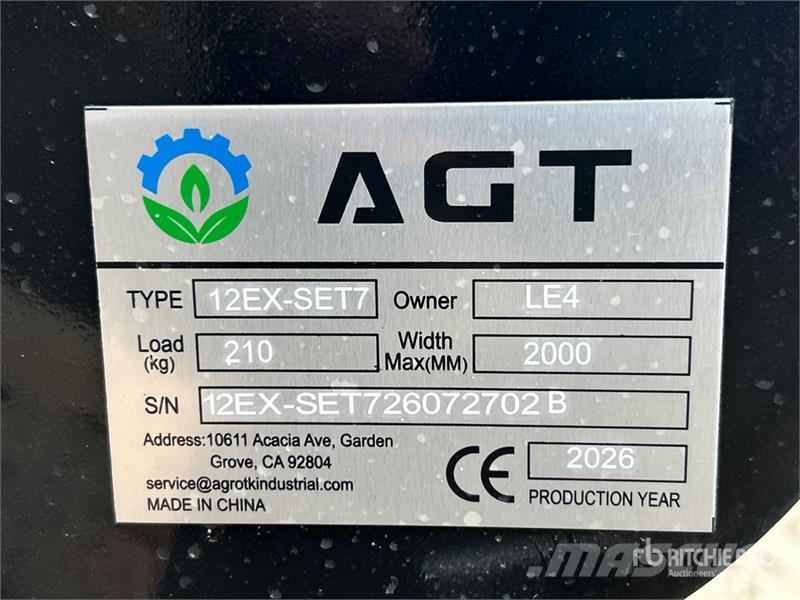  Quantity of (7)  AGT 12EX-SET7 Q/C Mini Excavator  Otros componentes