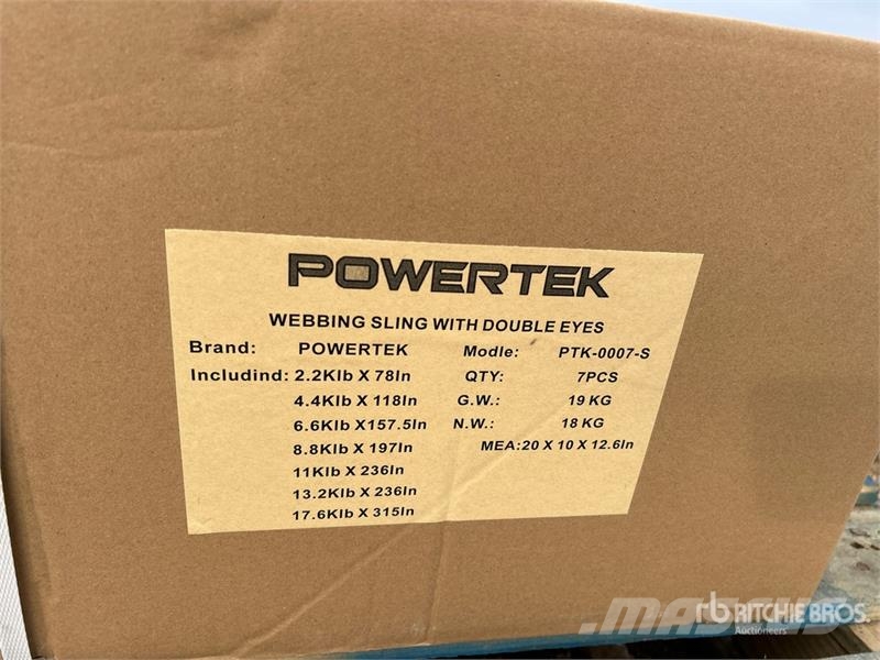  Quantity of (7)  Powertek PTK-0007S Double Eye Web Crane parts and equipment