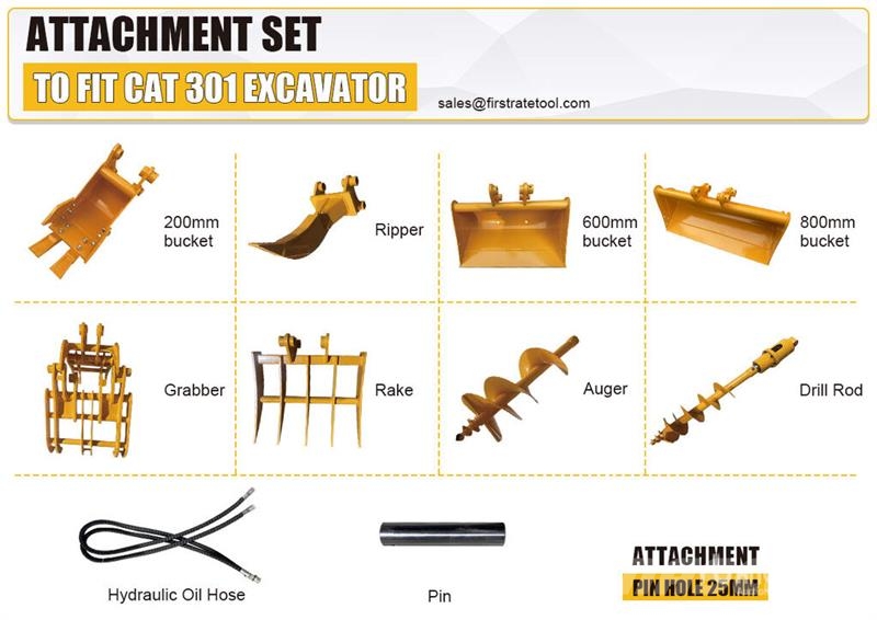  Quantity of (8)  GIYI Cat 301 GYA-8 Mini Excavator Inne akcesoria
