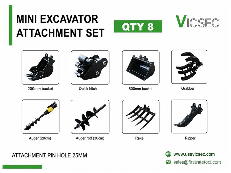 Quantity of (8) VICSEC VCA-8 Mini Excavator Attac Inne akcesoria