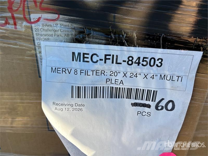 Quantity of (84) Merv 8 Filter: 20" x 24" x 4" Fil Drugi deli