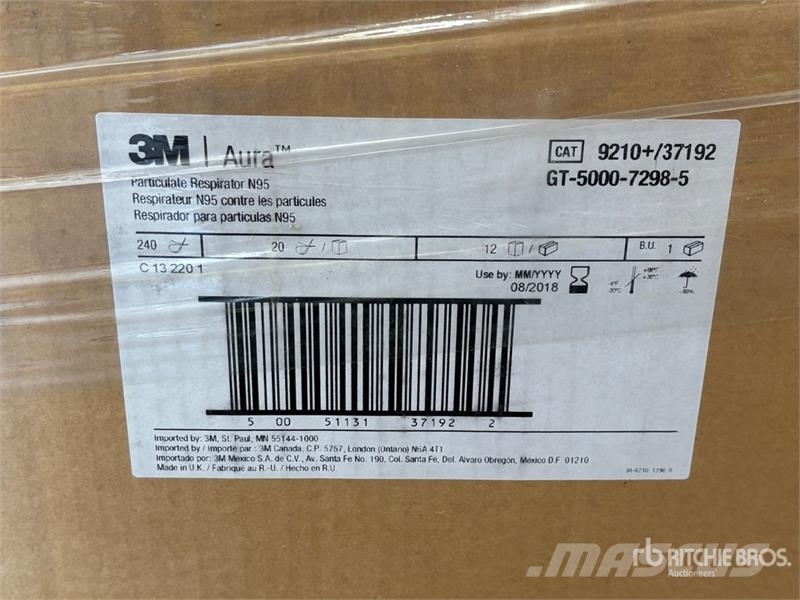 Quantity of (9600) 3M N95 Respirator Masks مكونات أخرى