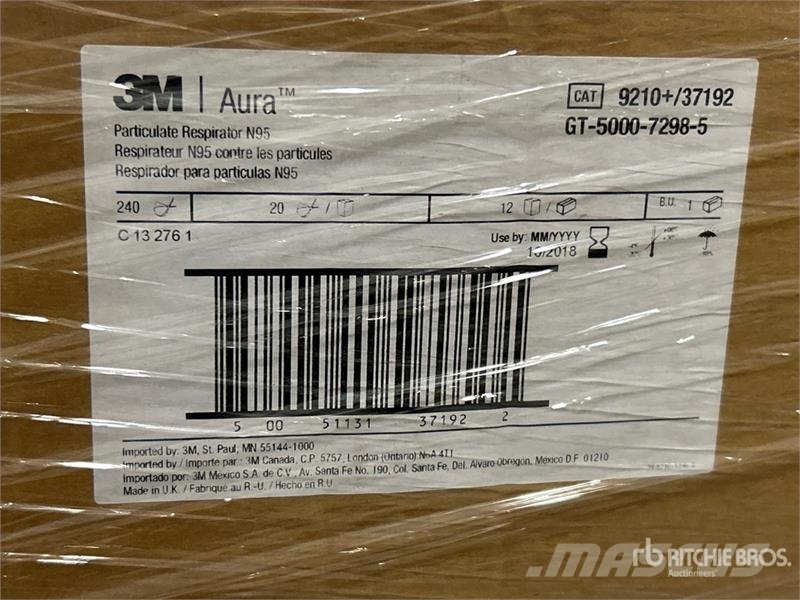 Quantity of (9600) 3M N95 Dust Mask Respirators (U Altri componenti