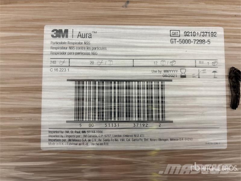 Quantity of (9600) 3M N95 Respirator Masks (Unused Utilaje construcții - Altele