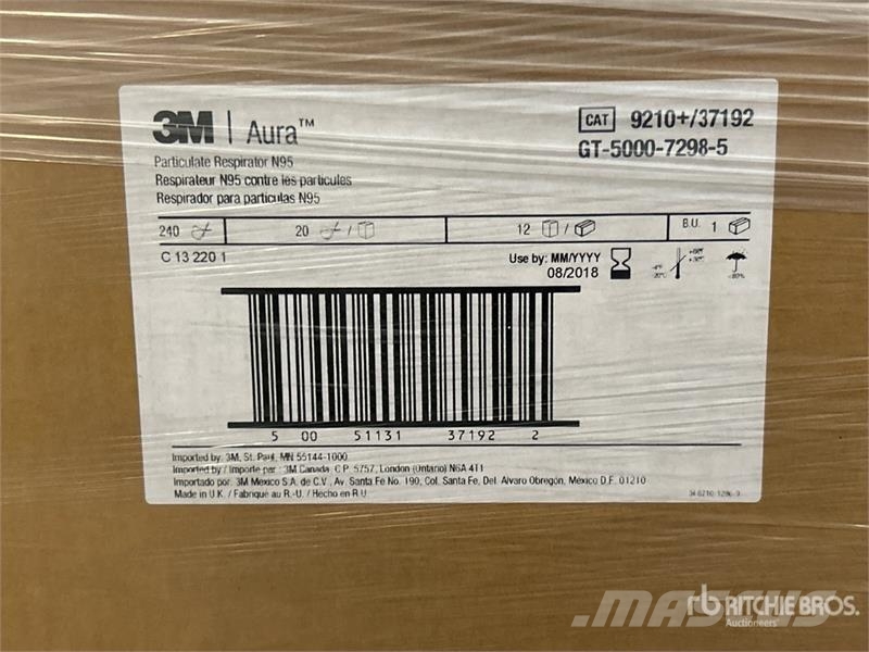 Quantity of (9600) 3M N95 Dust Mask Respirators (U Altri componenti