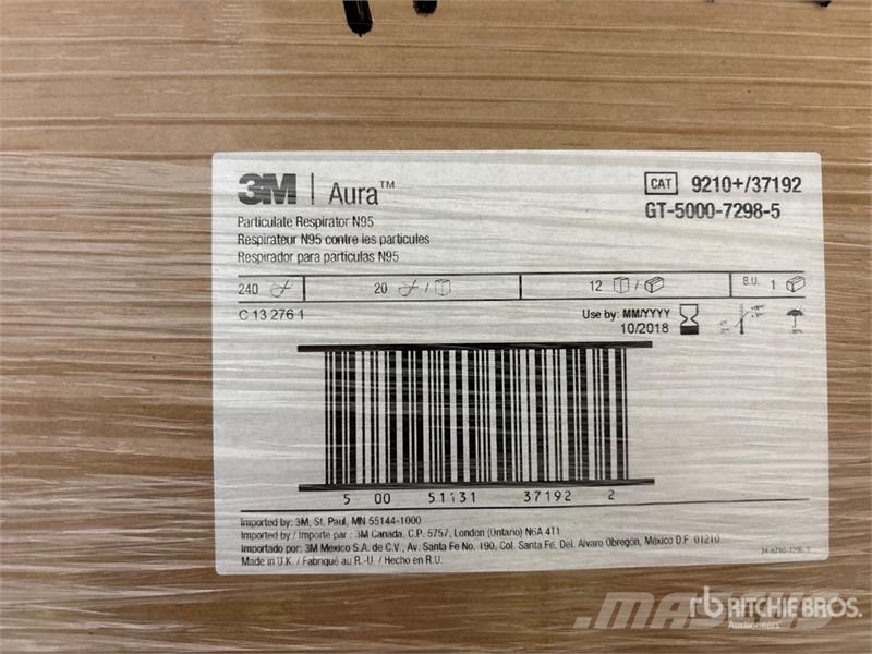 Quantity of (9600) 3M N95 Respirator Masks (Unused Utilaje construcții - Altele