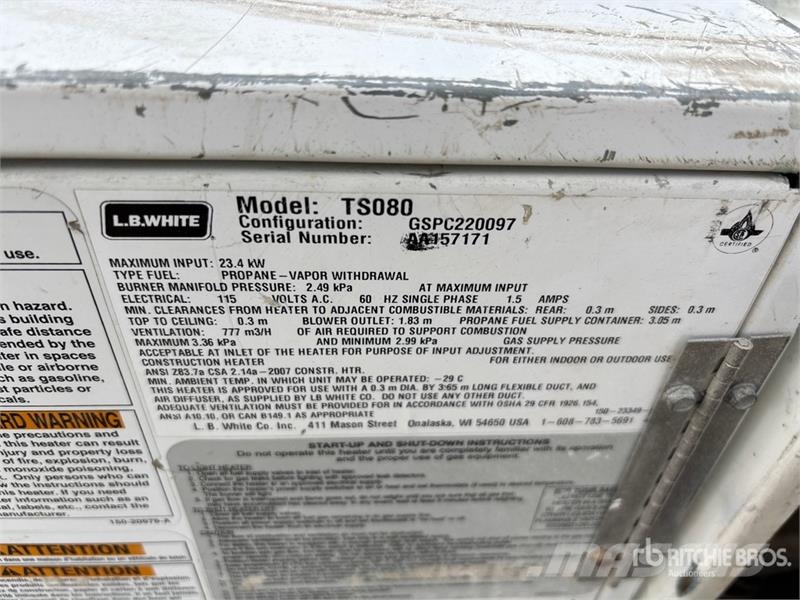 Quantity of L.B. White 80000 BTU Space Heater Dispositivi di riscaldamento / scongelamento