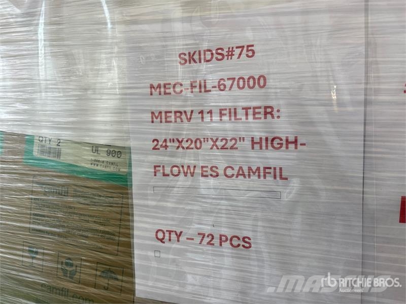  Quantity of Met-Fil-67000 Merv 11 24x20x22 in Filt Drugi deli