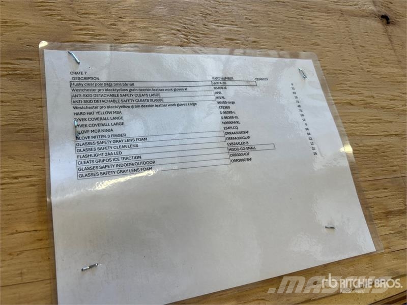Quantity of Misc Safety Gear Other components