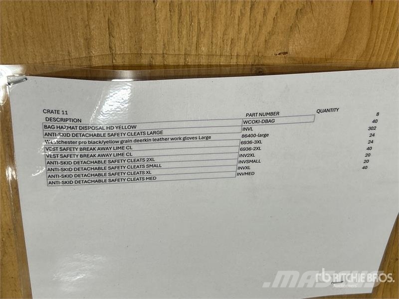 Quantity of Misc Safety Gear Andre komponenter