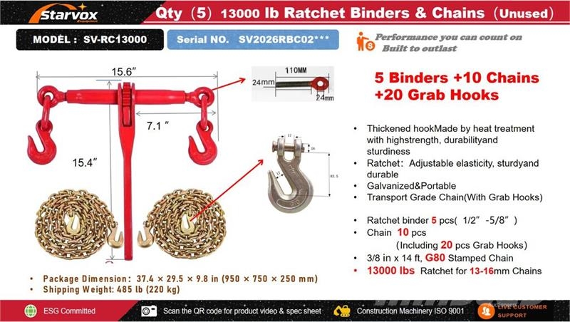  Quantity of  STARVOX SV-RC13000 13000 lb Ratchet B Inne akcesoria