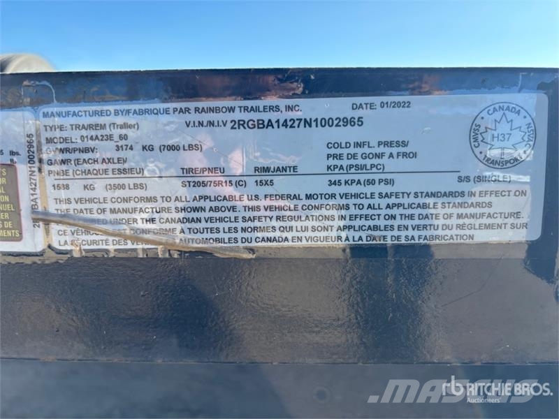 Rainbow 14 ft T/A Utility Trailer Andre hengere