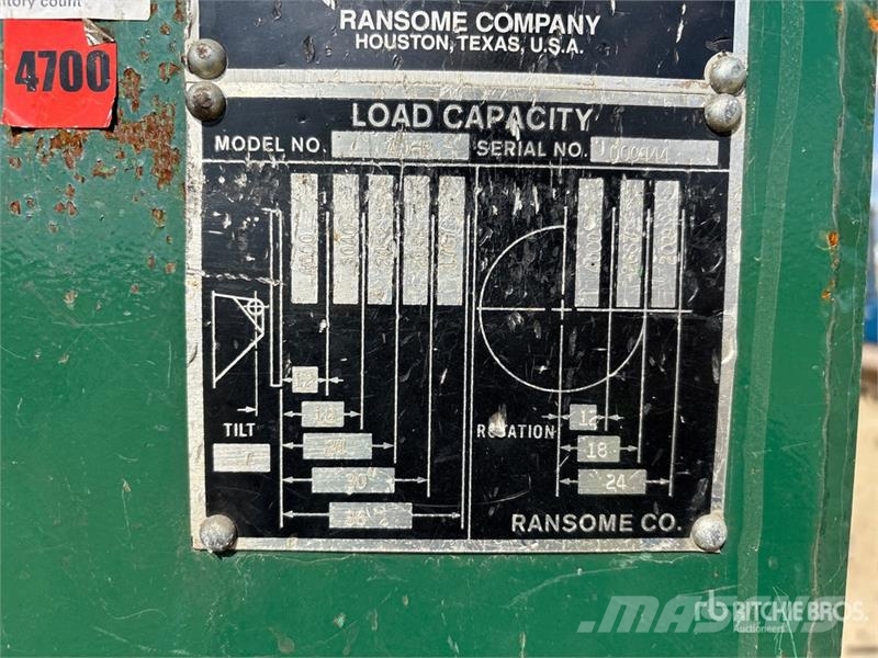  Ransome 40-P Welding Positioner Lauksaimniecība- Citi