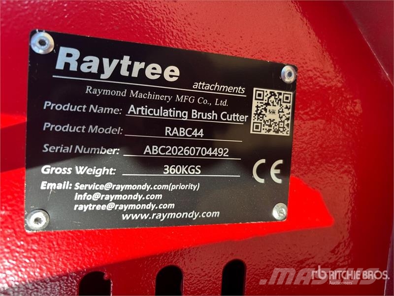 Raytree RABC44 44 in Articulating Skid Steer Brush Mounted and trailed mowers