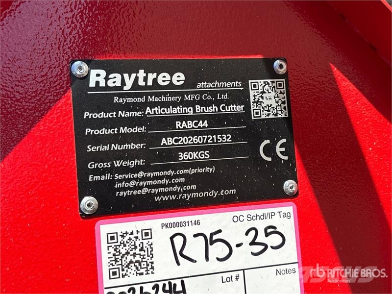 Raytree RABC44 44 in Articulating Skid Steer Brush Esi ja taganiidukid