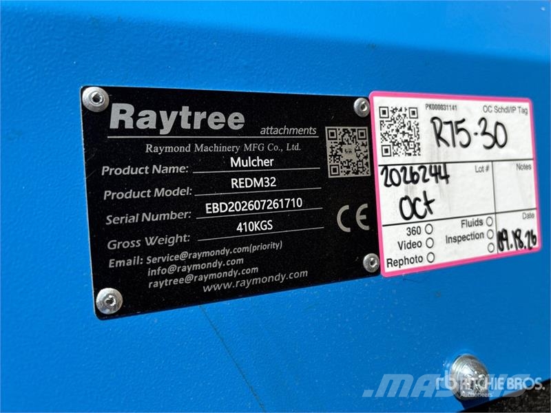 Raytree REDM32 32 in Excavator Drum Mulcher - Fits Other components