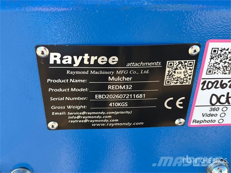 Raytree REDM32 32 in Excavator Drum Mulcher - Fits Other components