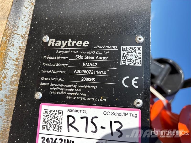  Raytree RMA42 Skid Steer Auger (Unused) Bor