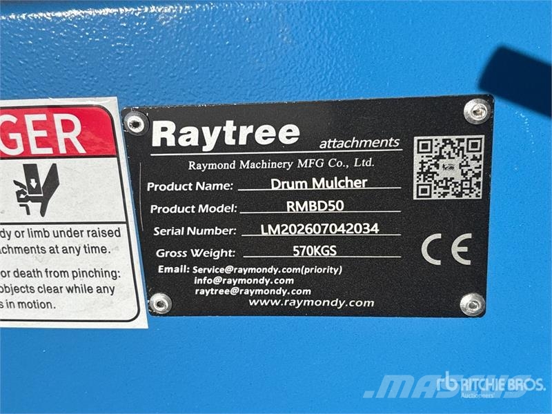 Raytree RMBD50 50 in Drum Skid Steer Mulcher (Unus Мулчер мотокултиватори