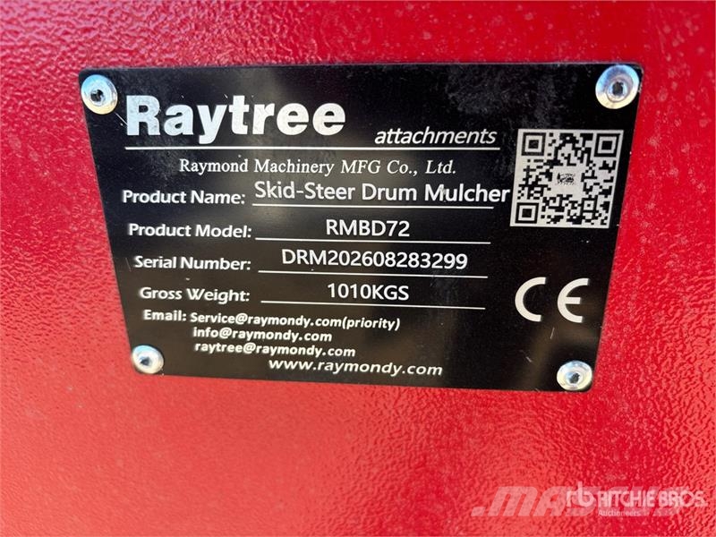  Raytree RMBD72 72 in Drum Skid Steer Mulcher (Unus Trituradoras forestales