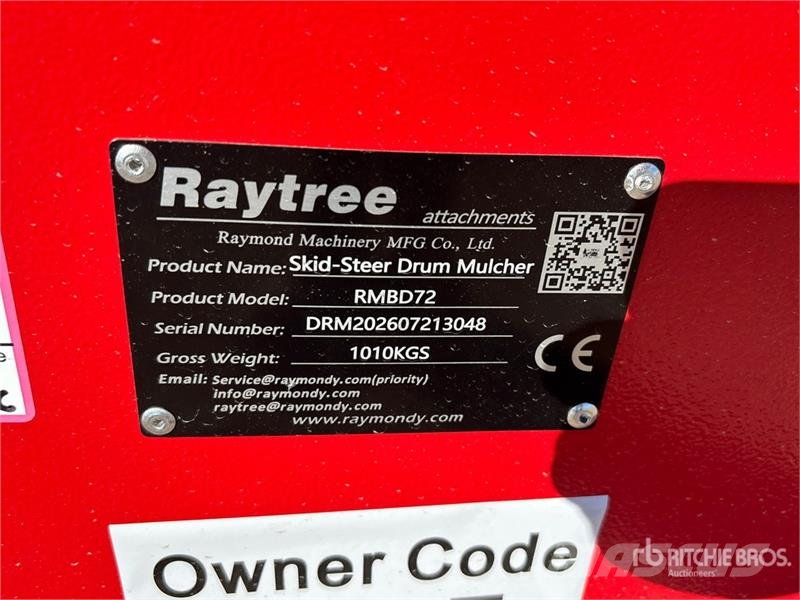 Raytree RMBD72 72 in Drum Skid Steer Mulcher (Unus Skogsfräsar